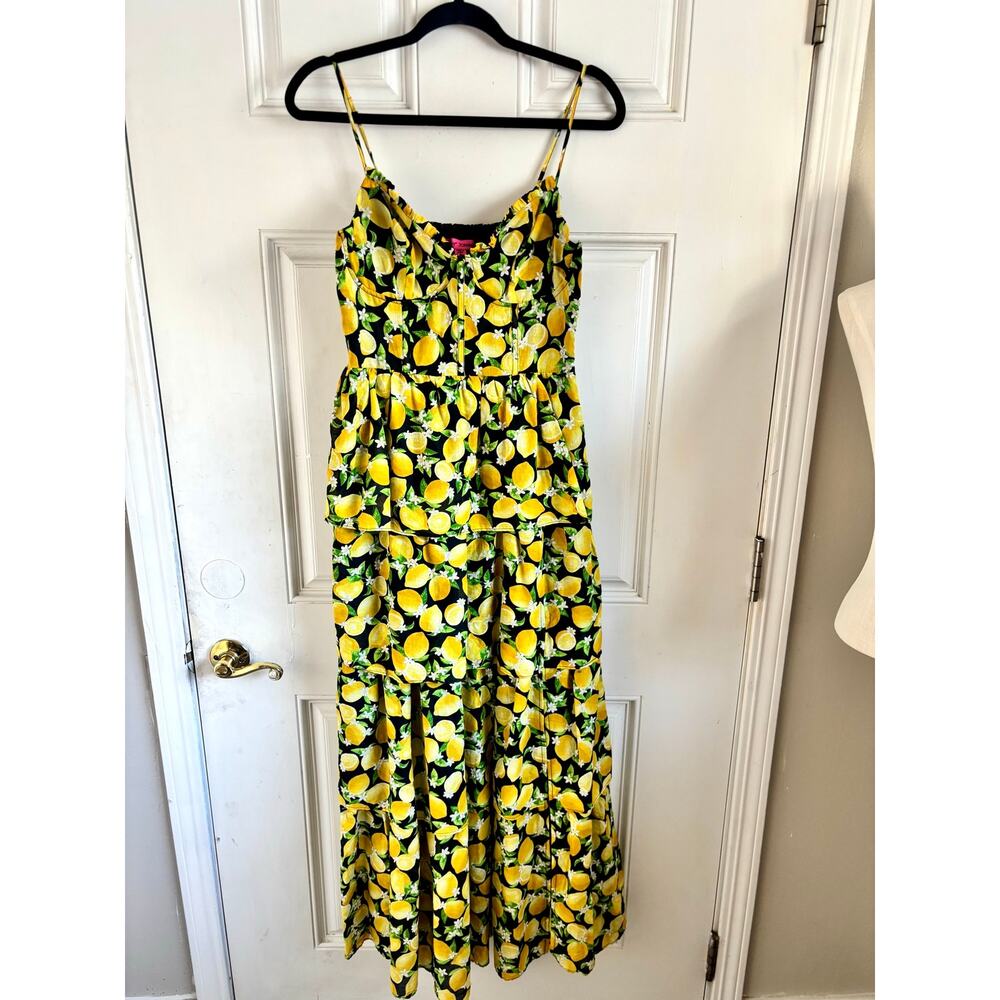 Betsey Johnson La La Lemons corset maxi dress size 8 - Picture 3 of 9